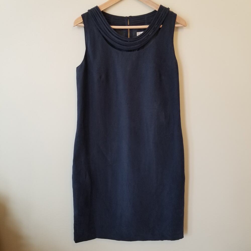 LK Bennett Linen-Silk Blend Sheath Dress Size 8 Sleeveless Career Quiet Luxury